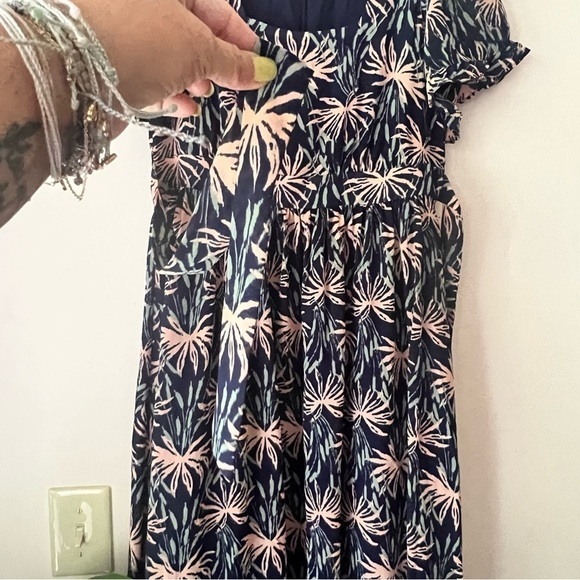 MADEWELL Ruffle-Sleeve Midi Dress in Oasis Palms SIZE XS - Picture 8 of 14